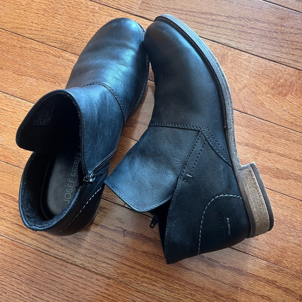 Josef Seibel, Sienna 81 Boot Black Leather Ankle Booties Women's EU 40 Germany